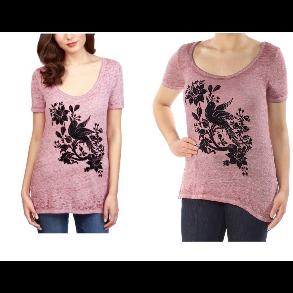 Lucky Brand Flocked Burnout T-Shirt M